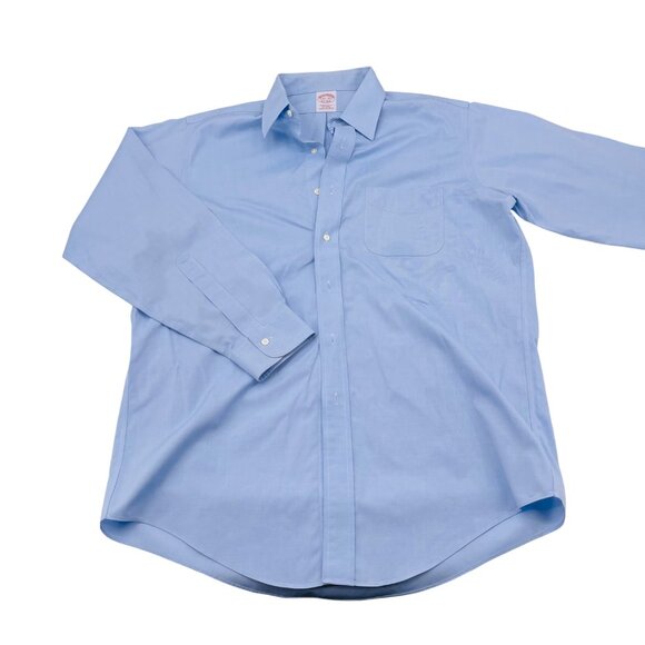 Brooks Brothers Mens Non-Iron All Cotton Blue Dress Shirt 15.5/33 - Picture 1 of 4